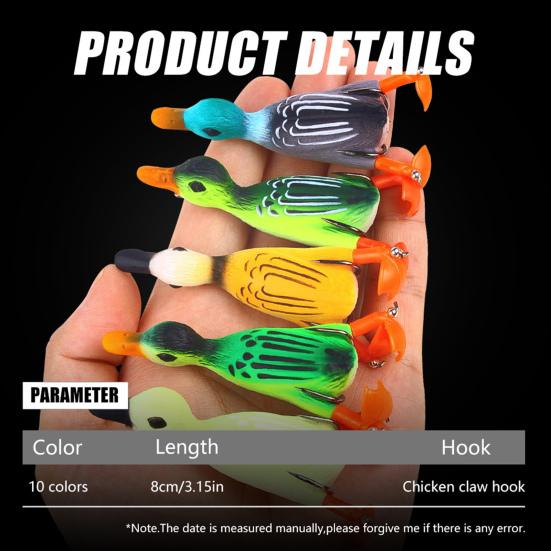 8 см, 9,5 г, 3D спиннер, наживка для утки, яркий внешний вид, яркий цвет, рыболовная приманка, утенок, плавающая шлепающаяся ножка, жесткие рыболовные снасти