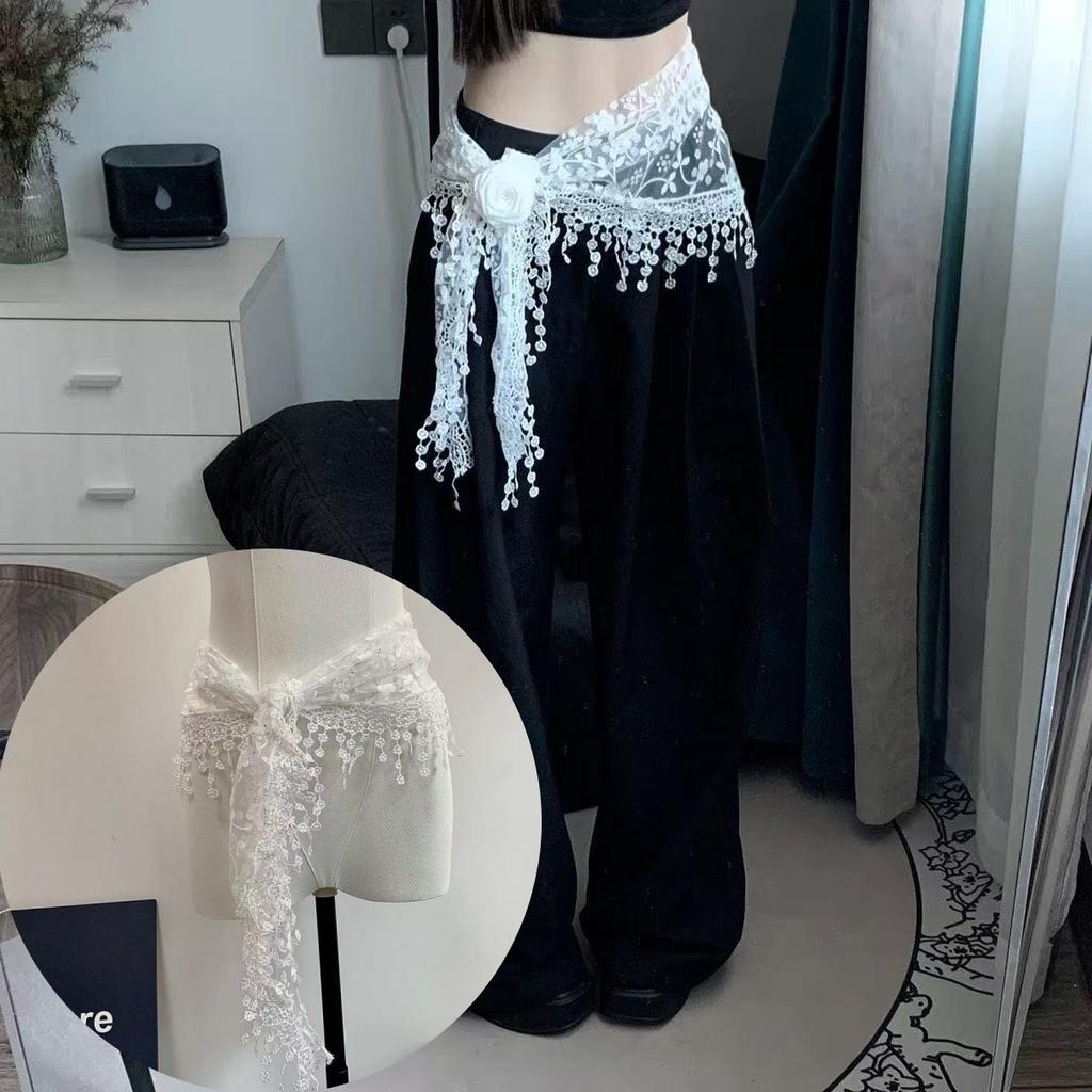 Women Lace Scarf Spring Lady Solid Color Hollow-out Triangular Scarves Soft Shawl Foulard Female Wrap Tassel Shawls 150*40cm