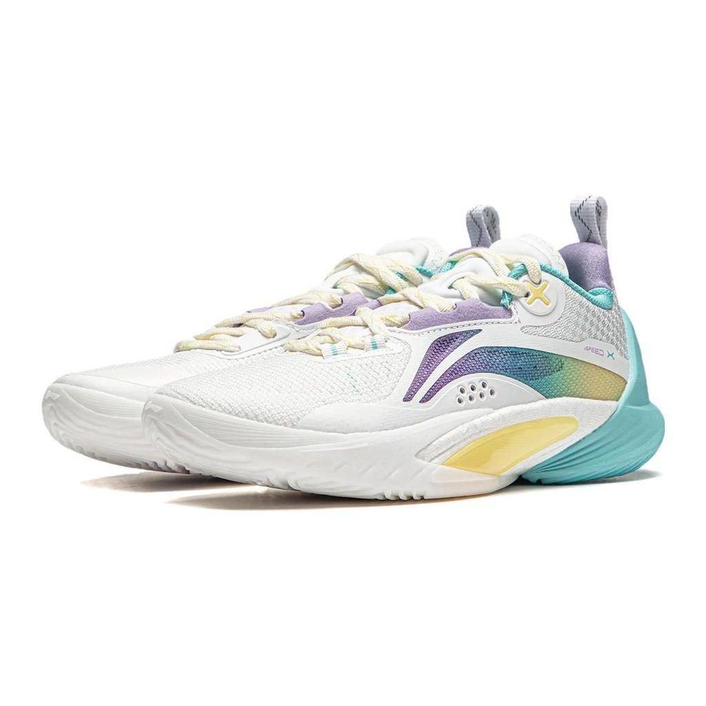 Li Ning Youth Flash 10 High-Top Basketball Shoes Kids Sneakers White Purple YKBT115-4