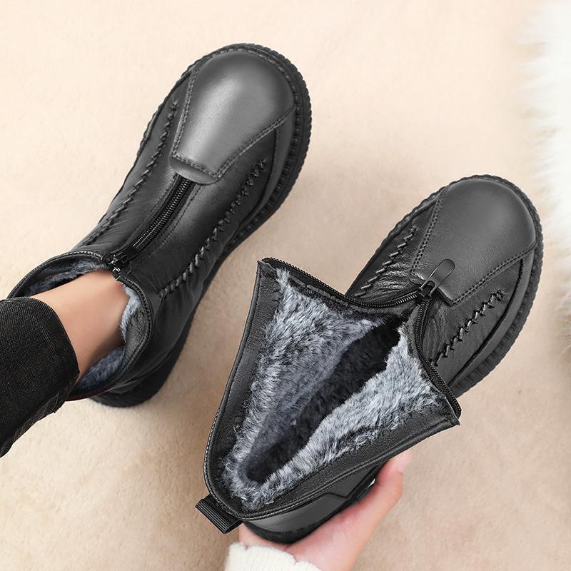 Cotton Boots Women's Winter Velvet Thickened Warm Mother Shoes Soft Sole Middle-aged and Elderly Cotton Shoes Outdoor Sports Snow Boots