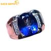 10*12MM Tanzanite Blue Topaz Rings for Man 925 Sterling Silver Wedding Party Fine Jewelry Festival