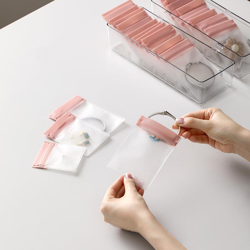 5 ШТ Дорожный органайзер для украшений Бархатный мешочек для украшений Прозрачная дорожная сумка для украшений для путешествий Прозрачные пакеты для украшений Закрывающиеся