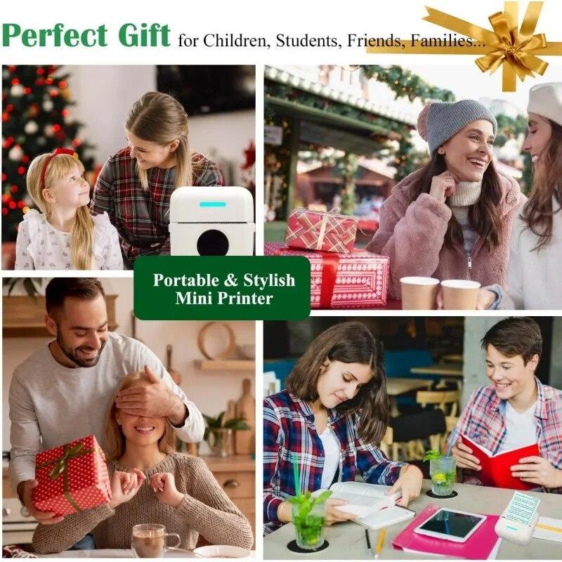 Мини-термопринтер с беспроводным подключением, бесчернильной печатью и возможностью печати шириной 57 мм. Детская игрушка в подарок. Набор принтеров X6.