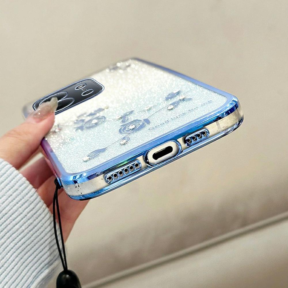 Для Xiaomi Redmi 15C 4G (Глобальный) (171 мм)/Poco C85 4G (171 мм) Чехол с цветочным узором, градиентный чехол для телефона из ТПУ со шнурками