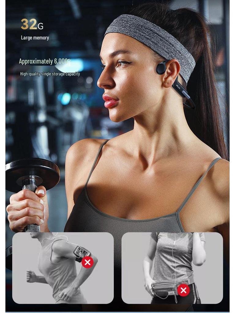 X6 Bone Conduction Headphones: 32GB Memory, HD Calls, Music Listening, Swim & Sports Bluetooth Headphones