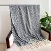 Fashion Leopard Print Jacquard Imitation Cashmere Scarf Simple Versatile Warm Scarf Women'S Fringed Shawl