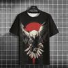 Men's T Shirt All Seasons Fashion Short Sleeve Eagle Print 3d T-shirts Street Casual Oversized Tee Shirt Men Clothing Pullover