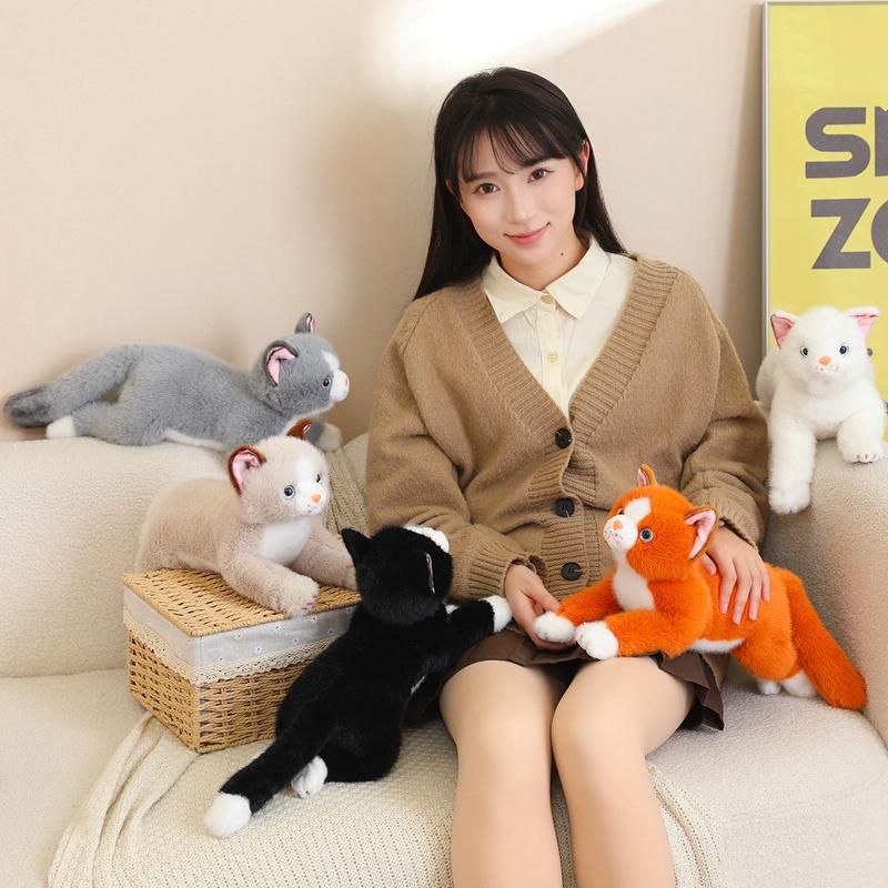 40cm Stuffed Animal Persian Cat in White Gray Black Orange or Light Gray White for Cat Lovers and Thoughtful Present Decor Feature
