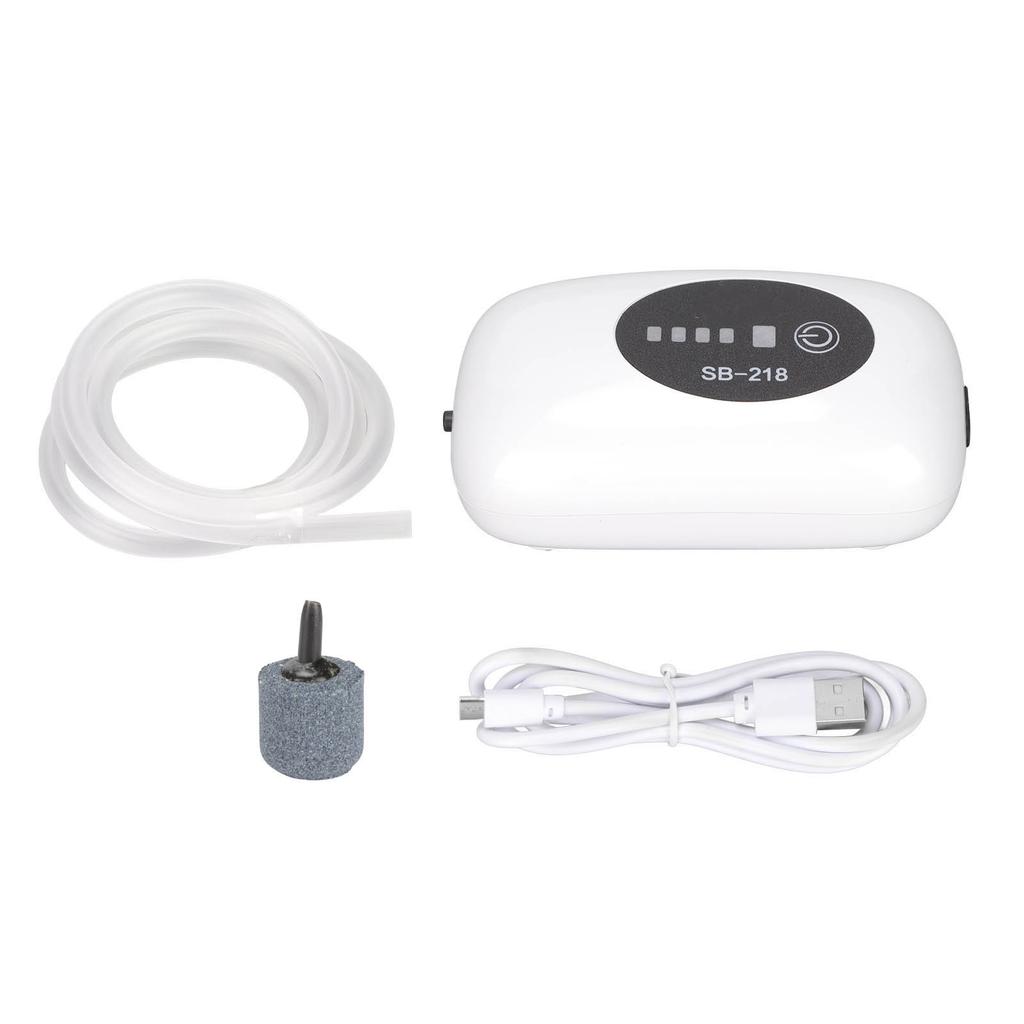 Воздушный насос для аквариума Портативный пылезащитный USB-порт Тихий аквариумный перезаряжаемый воздушный насос с двойным режимом