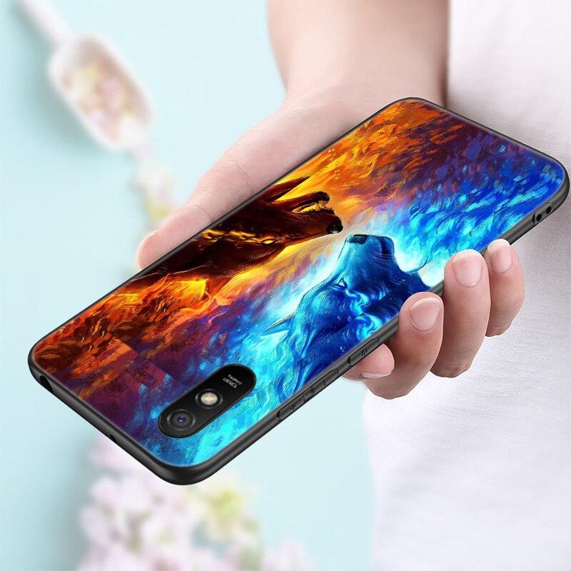 Силиконовый чехол для телефона с рисунком волка для Xiaomi Redmi Note 11 10 9 8 Pro 11T 10T 10S 9S 8T 9 9A 9C 9T, черный мягкий чехол
