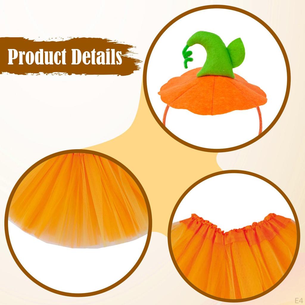 Хэллоуин Ободок с тыквой и юбкой Аксессуар для костюма для ролевых игр