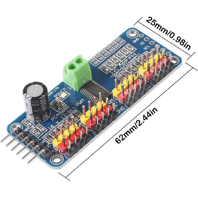 Alinan 4pcs PCA9685 16 Channel 12 Bit PWM Servo Motor Driver Board I2C IIC Module IIC Interface