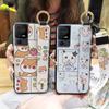 Cartoon Phone Holder Phone Case For TCL 40SE/T610K Wristband Waterproof Durable Soft Case Shockproof Anti-knock Cute