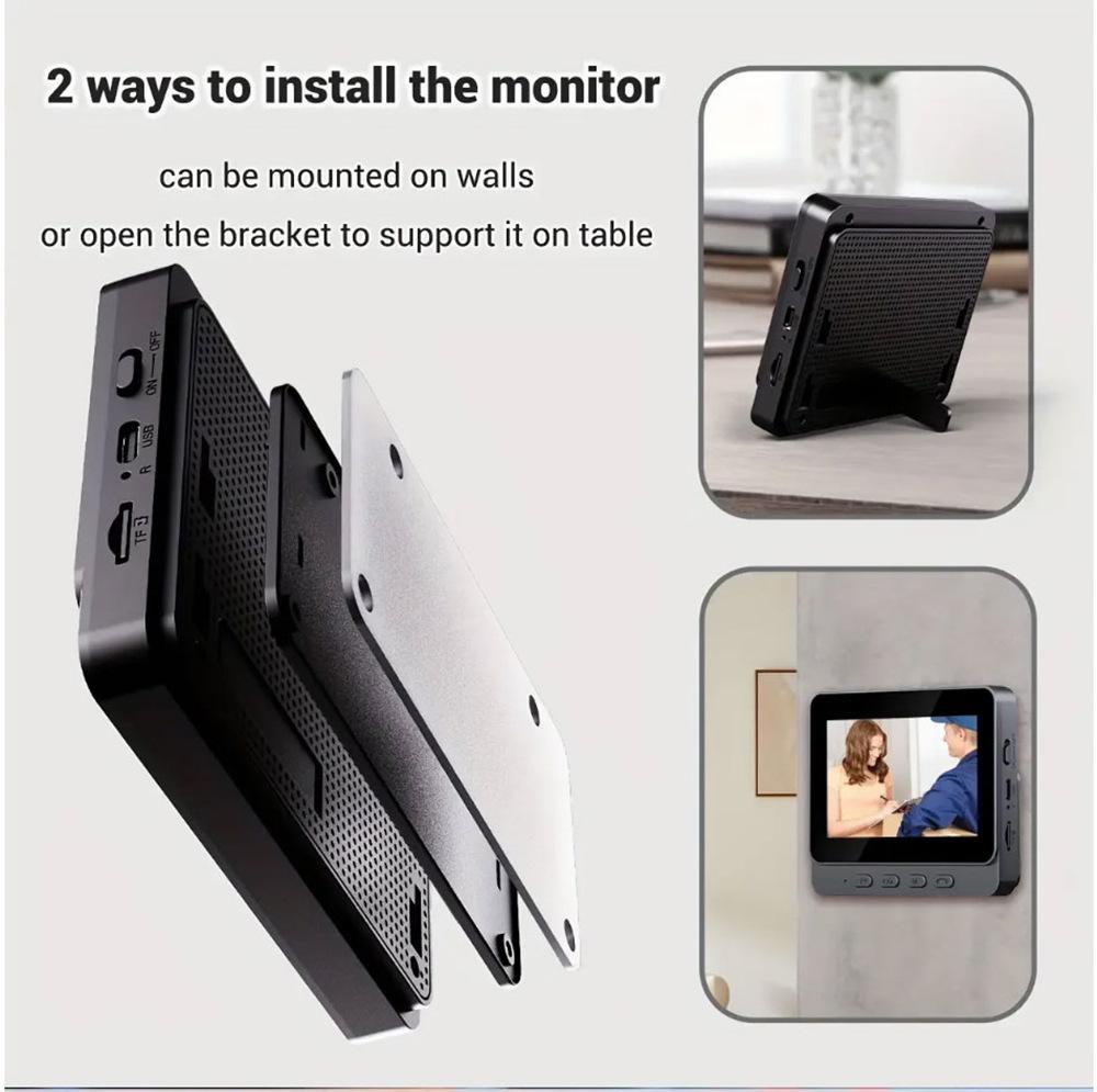 Умный беспроводной видеодомофон 4,3 дюйма с двусторонней связью и камерой-глазком