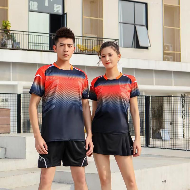Men Women Quick Dry Sports Shirts Shorts Set Badminton Table Tennis