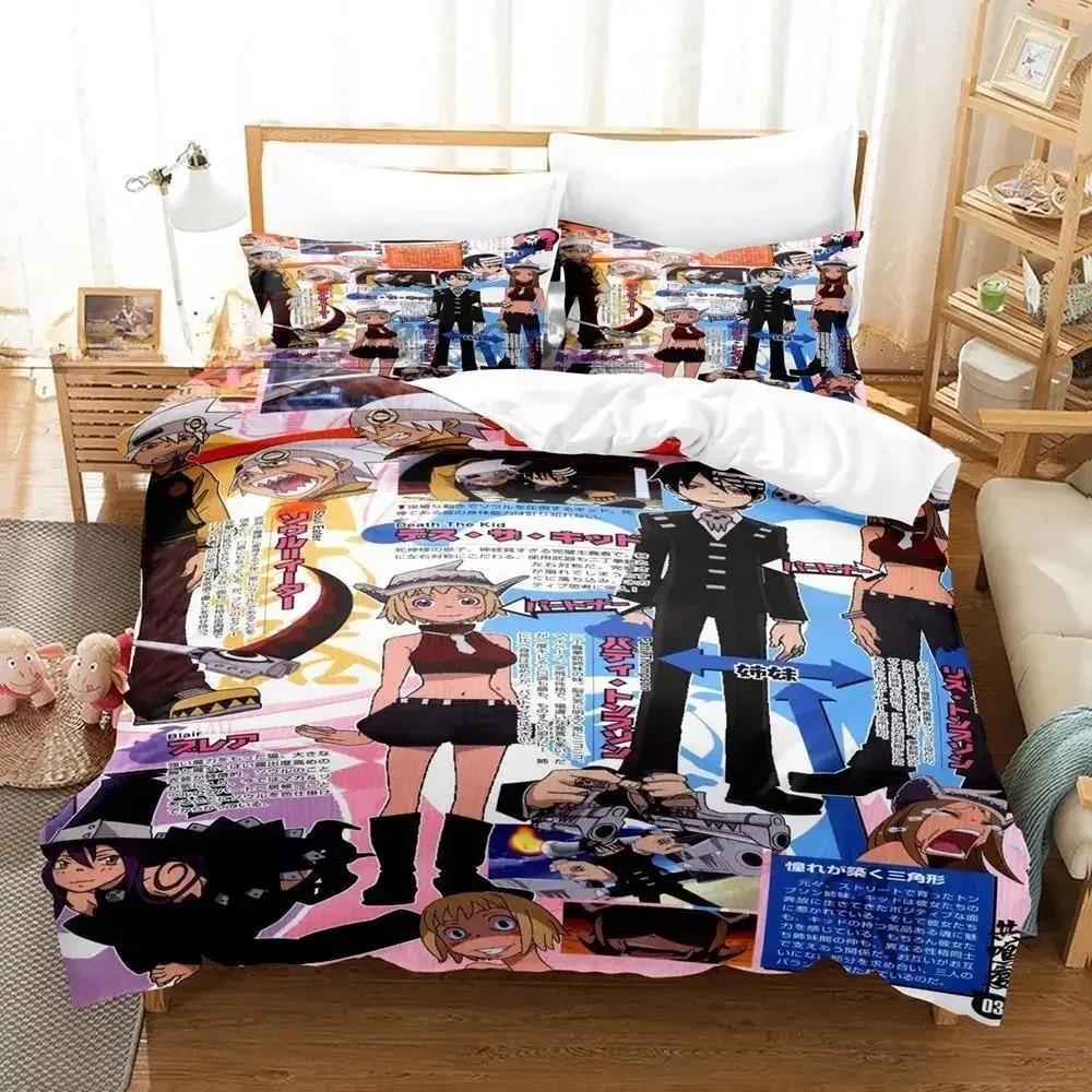 Комплект постельного белья Soul Eater Single Twin Full Queen King Size Bed Set Adult Kids Bedroom Duvet cover Sets 3D Print Anime Bed Sets