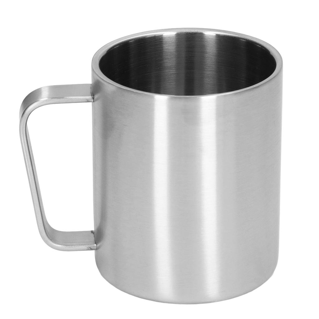 Чашка из нержавеющей стали емкостью 300 мл, двухслойная, эргономичная, текстурированная, с ручкой, кофейная кружка