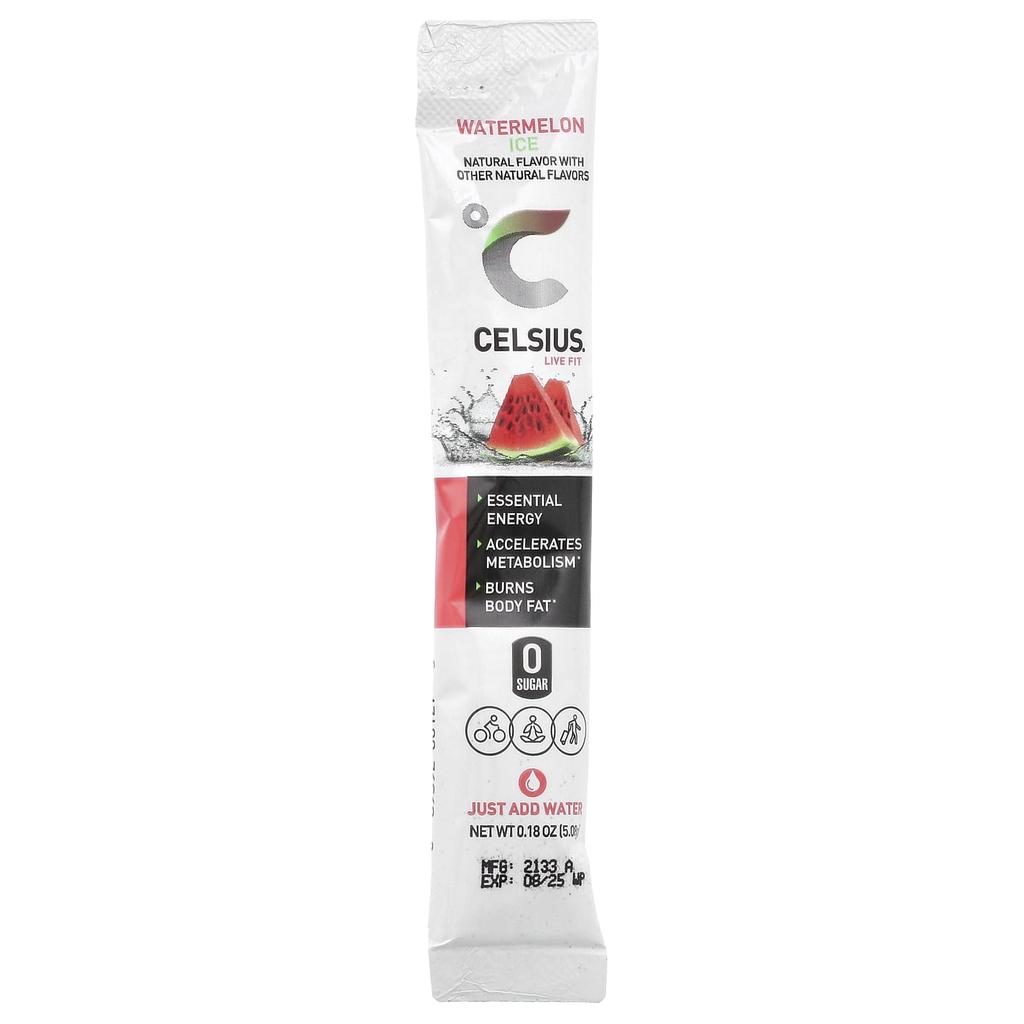 Celsius, Live Fit, Watermelon Ice, portable 14 packs, 5.08 g (0.18 oz) each