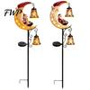 Weather Resistant Garden Pathway Lights Solar Christmas Stake Light, 31.5 Inch Santa Snowman LED Lights, Waterproof Metal Yard Decorations Landscape