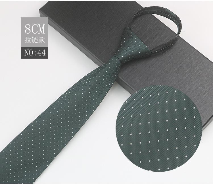 Business Zipper Men'S Work Meeting Banquet Host Easy Pull No Knot Stripes Professional Suit Gentleman'S Tie