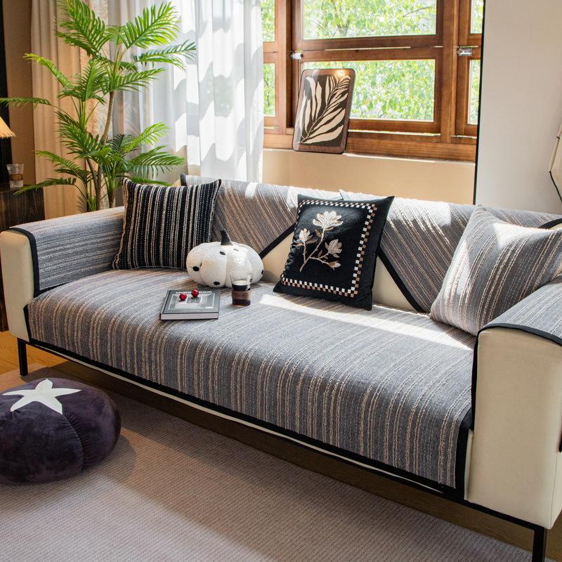Чехол для дивана EIFLOY-Stripe, 1, 2, 3-местный, стул, диванный чехол, нескользящий, подушка для секционного дивана для гостиной, домашний декор