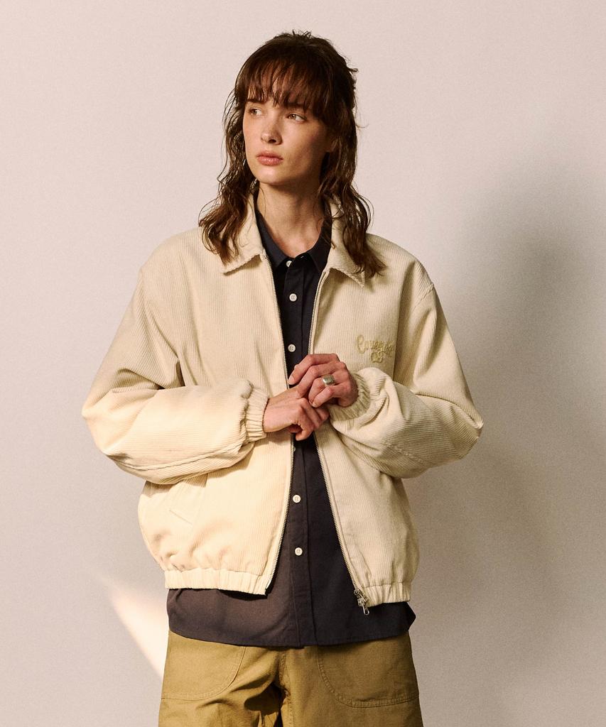 COVERNAT Corduroy Harrington Jacket Cream