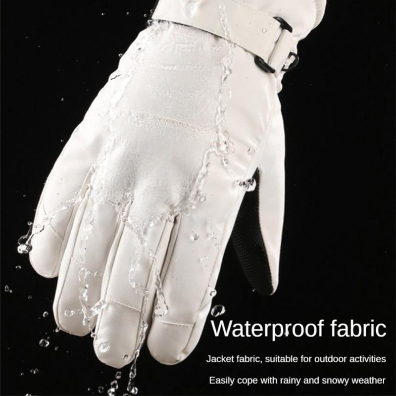 Мужские и женские лыжные перчатки, зимние теплые, ветрозащитные, водонепроницаемые, флисовые, с сенсорным экраном, нескользящие, для сноуборда, снегохода, велосипедные лыжные перчатки