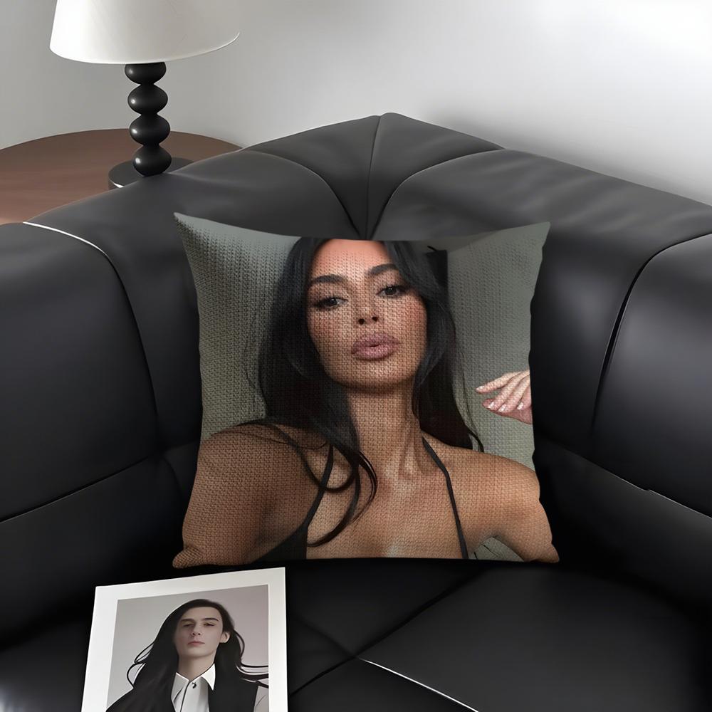 KKim KardashianN Star Cushion Cover Natural Linen Organic Fabric DoubleSided Printing Sofa Home Decor Gift Pillow Case