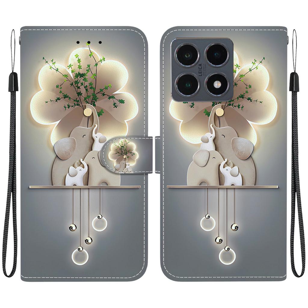 For Xiaomi 15T Case Pattern Printing Leather Flip Wallet Phone Cover with Lanyard