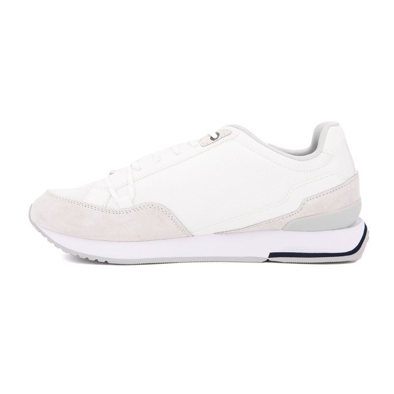 Мужские белые кроссовки NORTH SAILS с логотипом и синей окантовкой подошвы