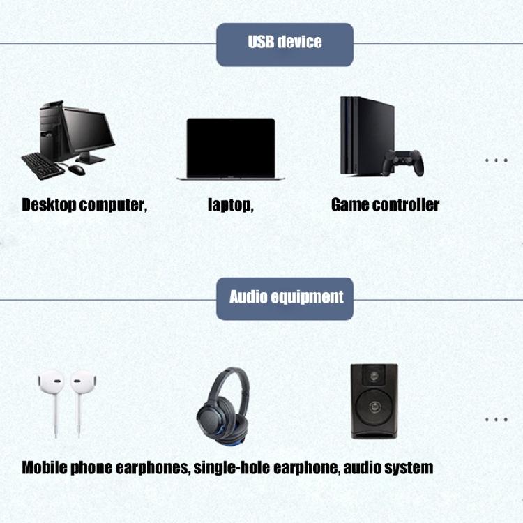 Braided USB To 3.5mm Auditory Cord For Speakers Headphones Gaming Consoles Connection Cable