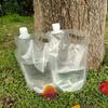 2L Foldable Drinking Water Bag Portable Folding Water Bucket Small Mouth Handle No Leakage for Camping Hiking Cycling