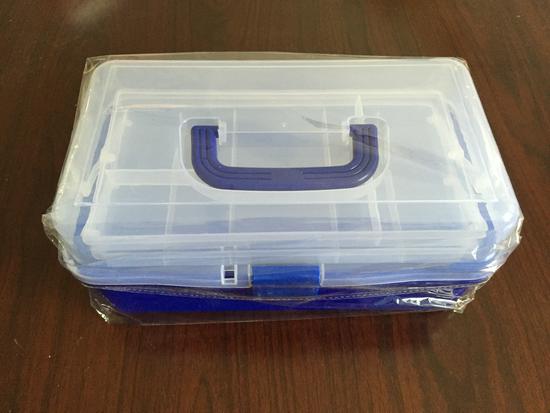 Extra Large Transparent Plastic Toolbox with Three Layers - Artist & Electrician Portable Folding Storage Box