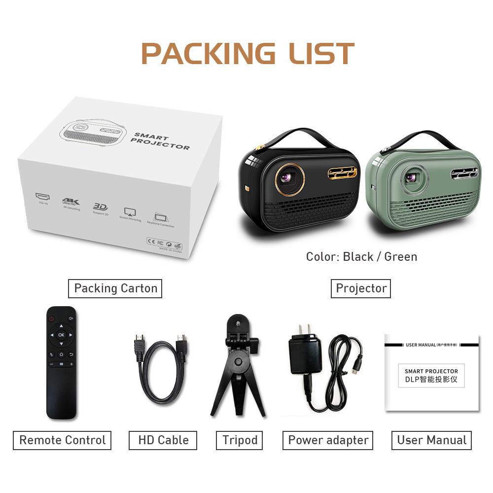 Vivicine P16 Android 9.0 Smart Pocket 3D 4K Mini Projector,Support Miracast Airplay 5G Wifi Home Video Game Proyector Beamer