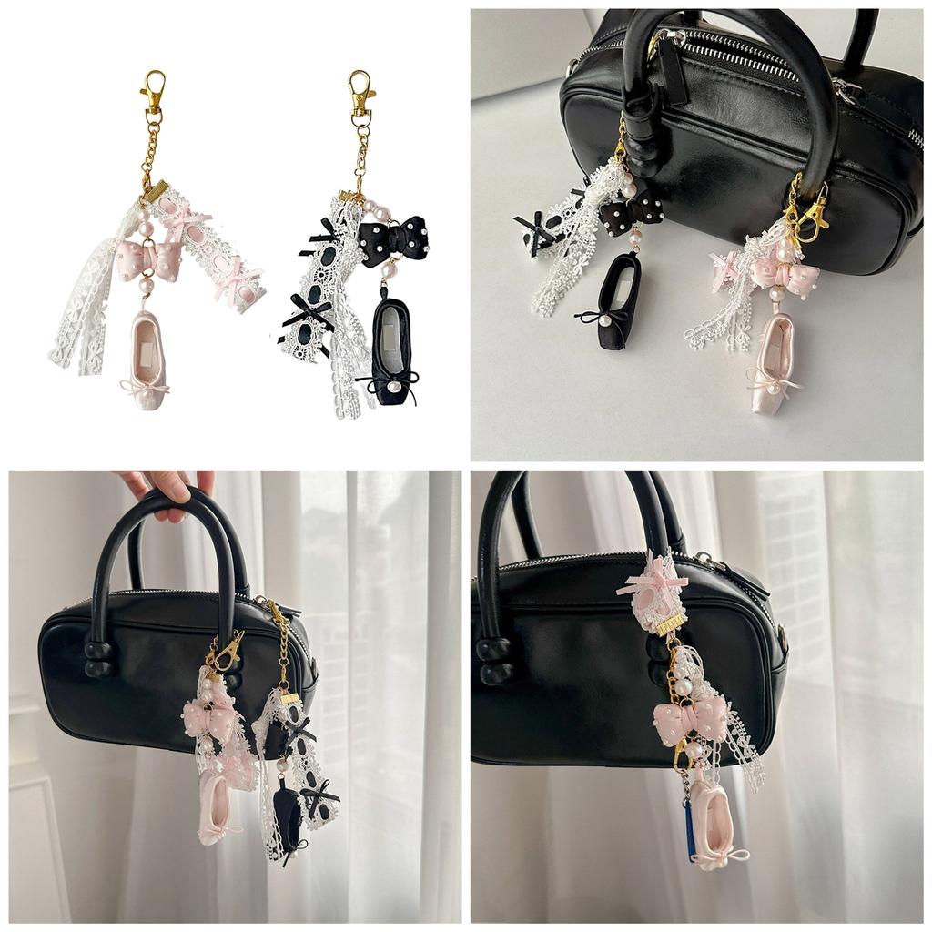 Fashionable ShoeBeaded Phone Pendant Keychain Ornament Keyring Phone Charm Chain Decorative Accessory for Bag Purse