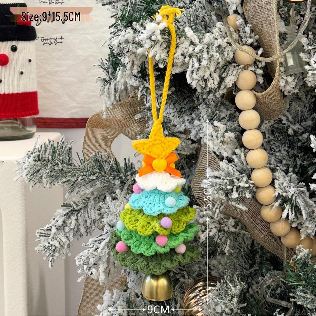 Вязаные шерстяные елочные колокольчики, символизирующие дофамин, — украшения для автомобиля и небольшие праздничные подвески.