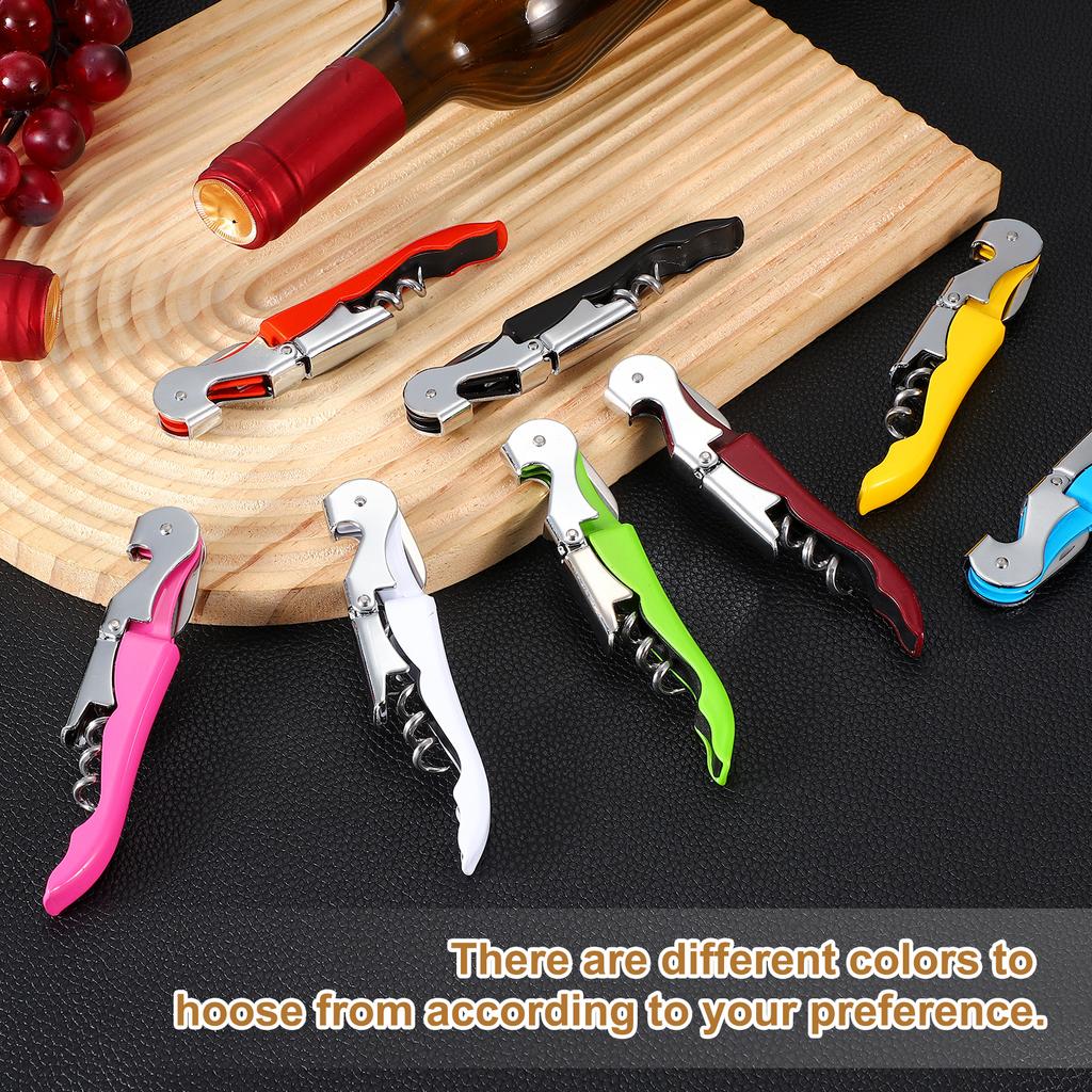 2/4Pcs Professional Waiters Corkscrew Stainless Steel Wine Key with Ergonomic Wood Grip Beer Bottle Opener and Foil Cutter