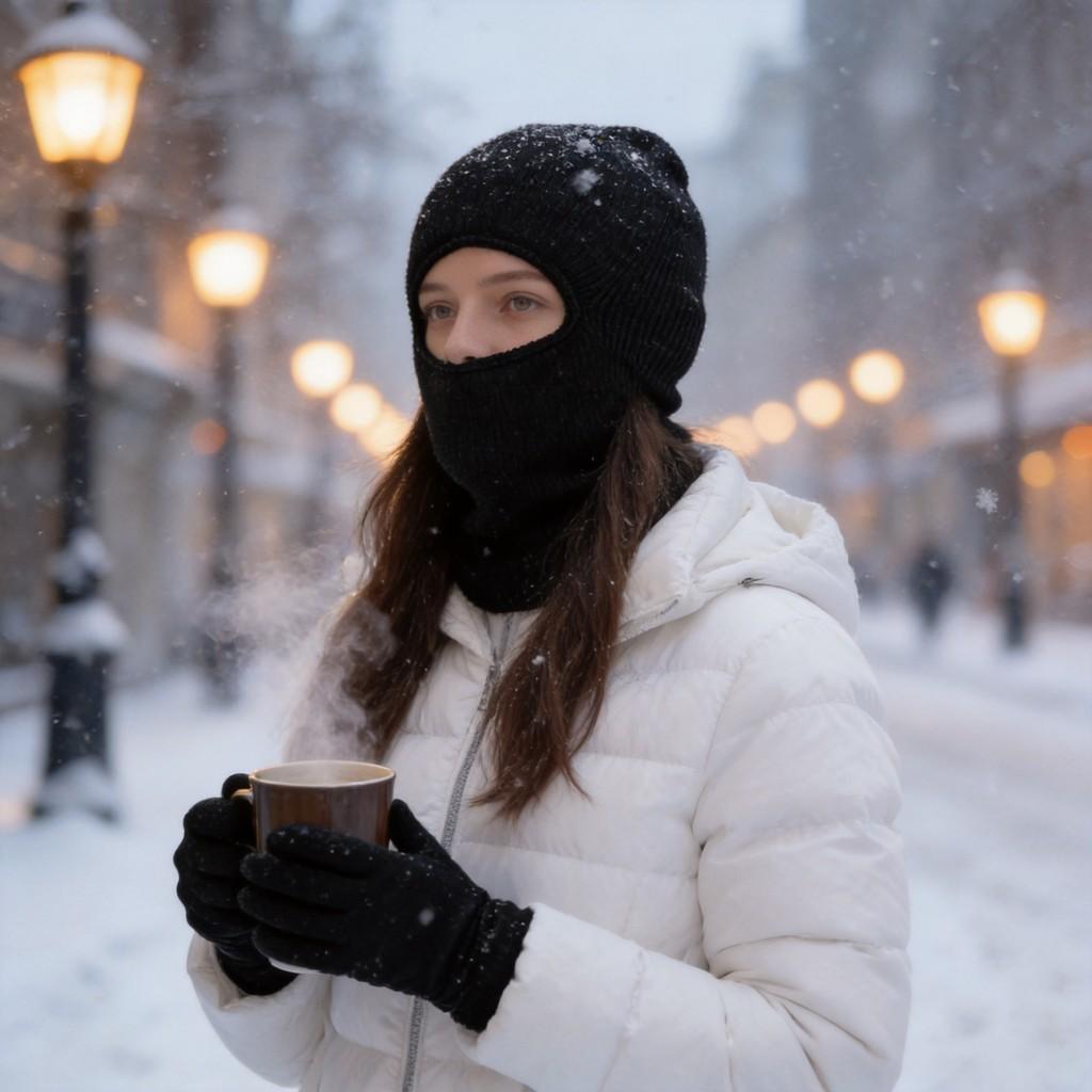 Женская вязаная шапка с теплоизоляцией и уютным дизайном для активного зимнего отдыха на улице