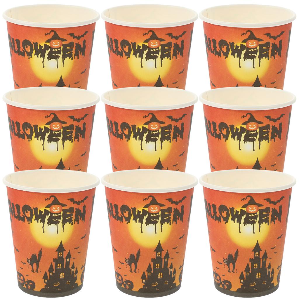 24 шт. бумажных стаканчиков для вечеринки на Хэллоуин (24 Чашки) Столовые приборы Набор столовых приборов Костюм Столовая посуда Тематические принадлежности