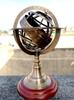 Antique Brass Armillary Sphere Globe On Wooden Stand – Nautical Desk Decor & Vintage Home Decoration