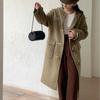 Wooden Horn Buckle Korean Style Hooded Double-sided Wool Coat Women's Mid-length New Loose Woolen Coat Winter