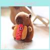 Fries Hamburger Capybara Hot Dog Plush Toy Pp Cotton Stuffed Keychain Bag Decor