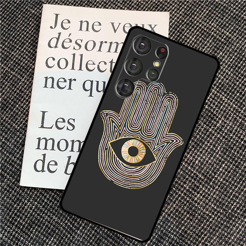 Чехол для телефона Samsung Galaxy S24 S23 Ultra S22 S20 S21 FE S8 S9 S10 Note 10 Plus 20 Ultra с глазом Фатимы (Хамса)