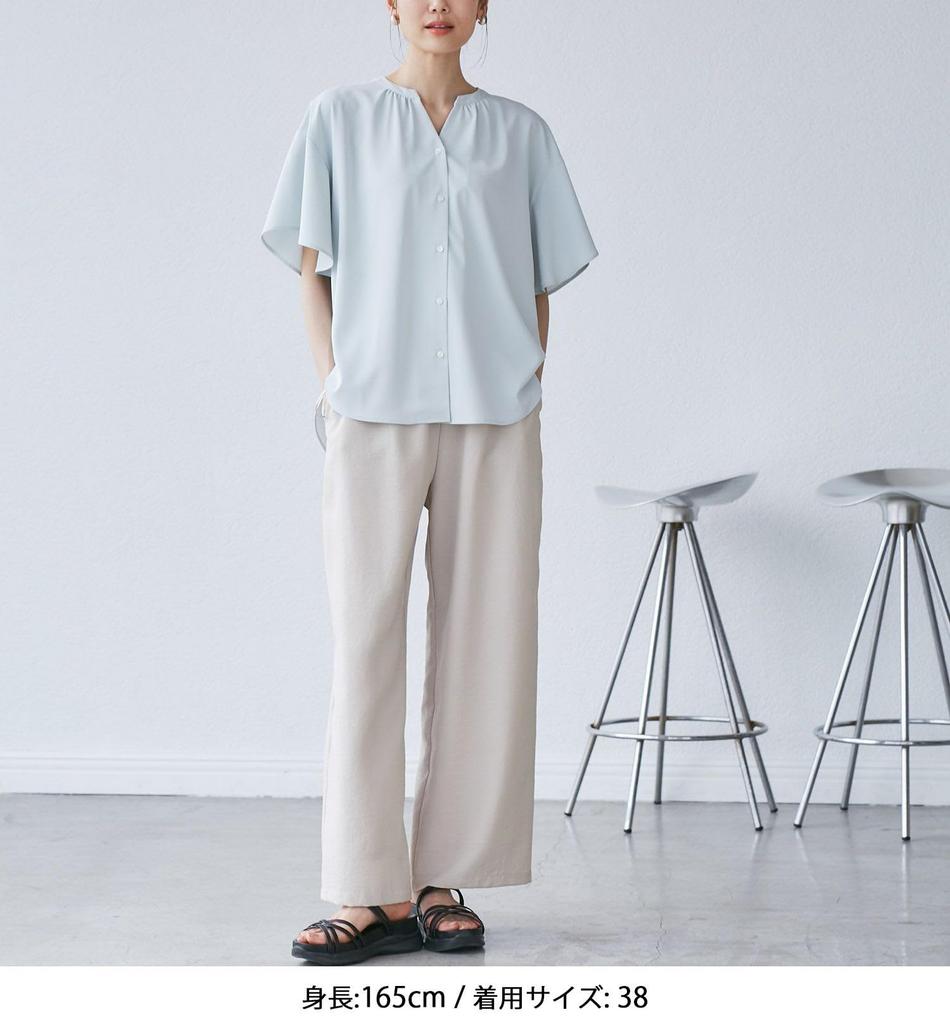 Rope Picnic Effortless Relaxed Wide Light Gray Size 40 [Moisture-wicking, quick-drying, wrinkle-resistant] Pants, Women's, GDS15240, (08),