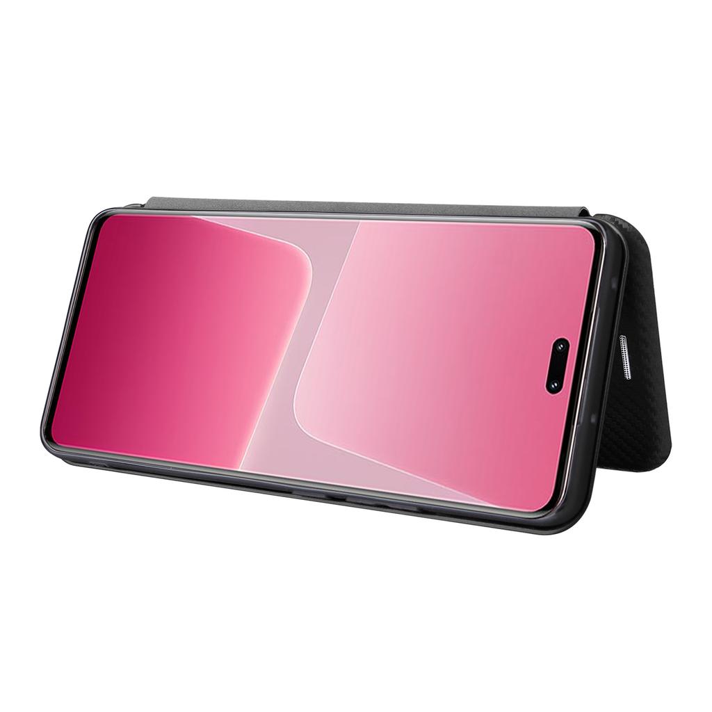 For Xiaomi 13 Lite/Civi 2 5G Phone Case PU Leather Carbon Fiber Texture Stand Card Slot Cover