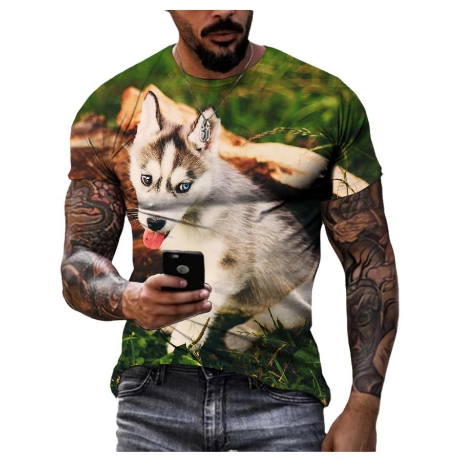 3D Casual Dog Print T Shirt Men Women Summer Animal Tee Man O Neck Short Sleeve Loose Tops Breathable Couples T Shirts