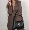 David Jones women's shoulder bag, black eco-leather