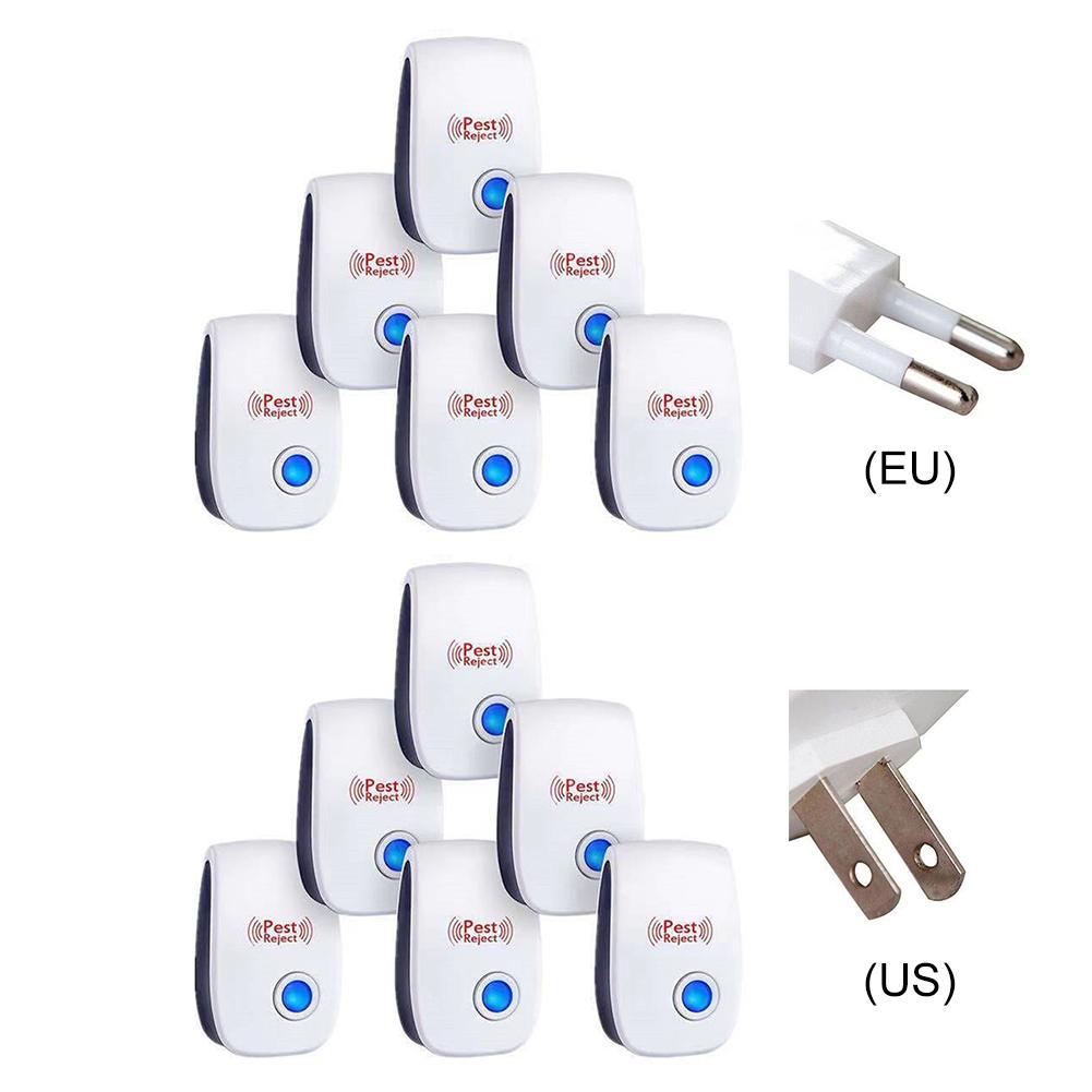6 шт. Ультразвуковой отпугиватель вредителей Насекомых Грызунов Мышей Многофункциональное устройство для борьбы с вредителями на большом расстоянии для тараканов грызунов мышей насекомых