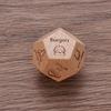 12-Sided Wooden Decision Dice for Date Night Christmas Stocking Stuffer Gift for Couples Food Choice Game for Valentine's Anniversary
