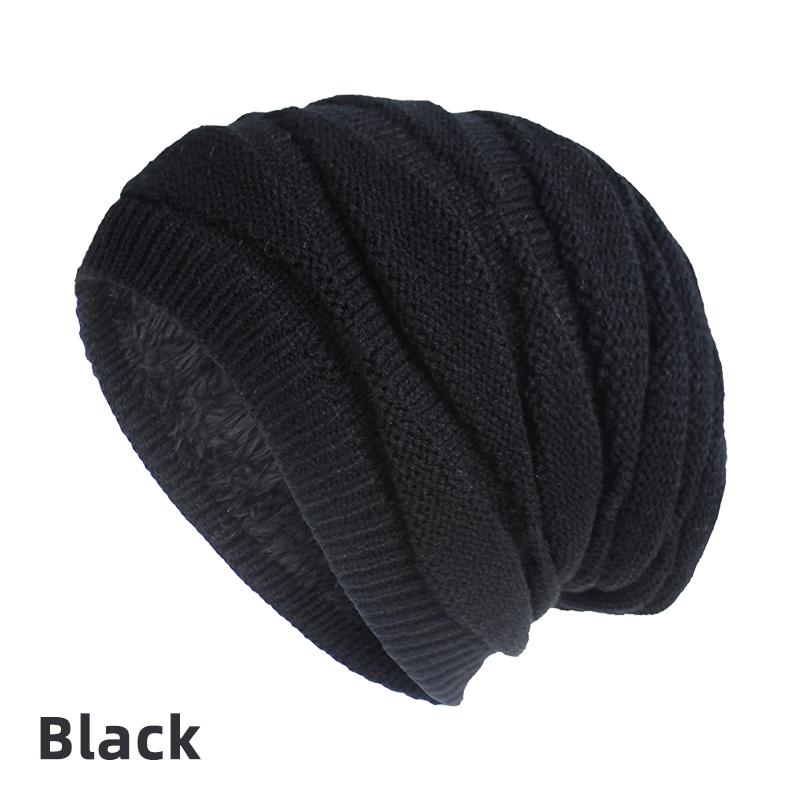 Fashion Knit Autumn Winter Crochet Solid Warm Baggy Beanie Hat Slouch Cap Ski Cap Christmas Gift Women Men